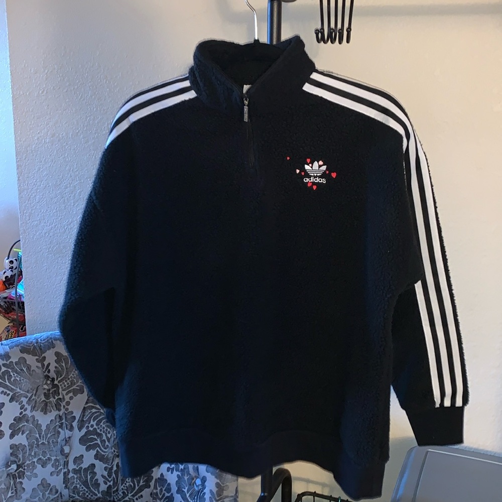 Adidas originals valentine 1/4 zip fleece sweater
